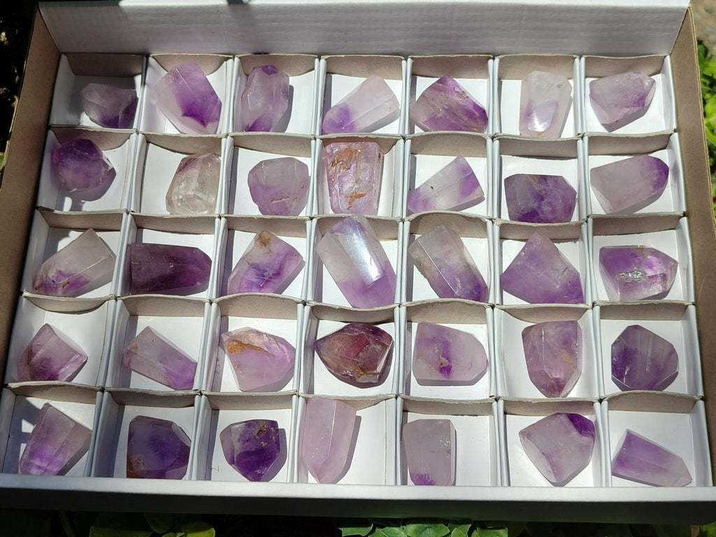 Polished Window Amethyst Crystals x 35 From Akansobe, Madagascar