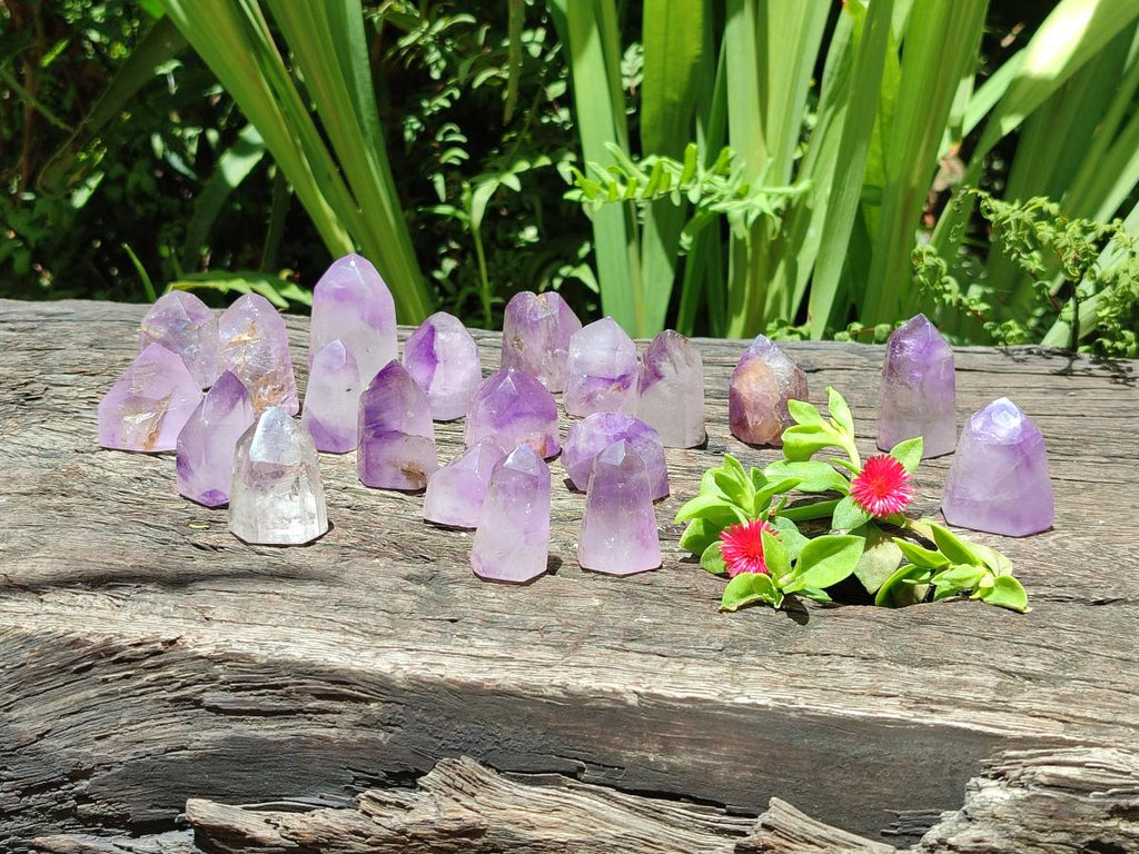 Polished Window Amethyst Crystals x 35 From Akansobe, Madagascar