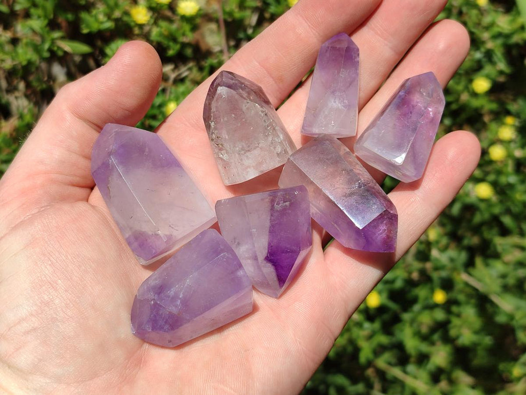 Polished Window Amethyst Crystals x 35 From Akansobe, Madagascar
