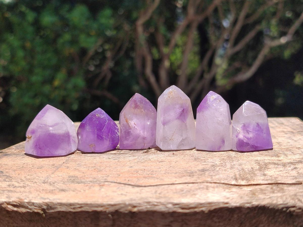 Polished Window Amethyst Crystals x 35 From Akansobe, Madagascar
