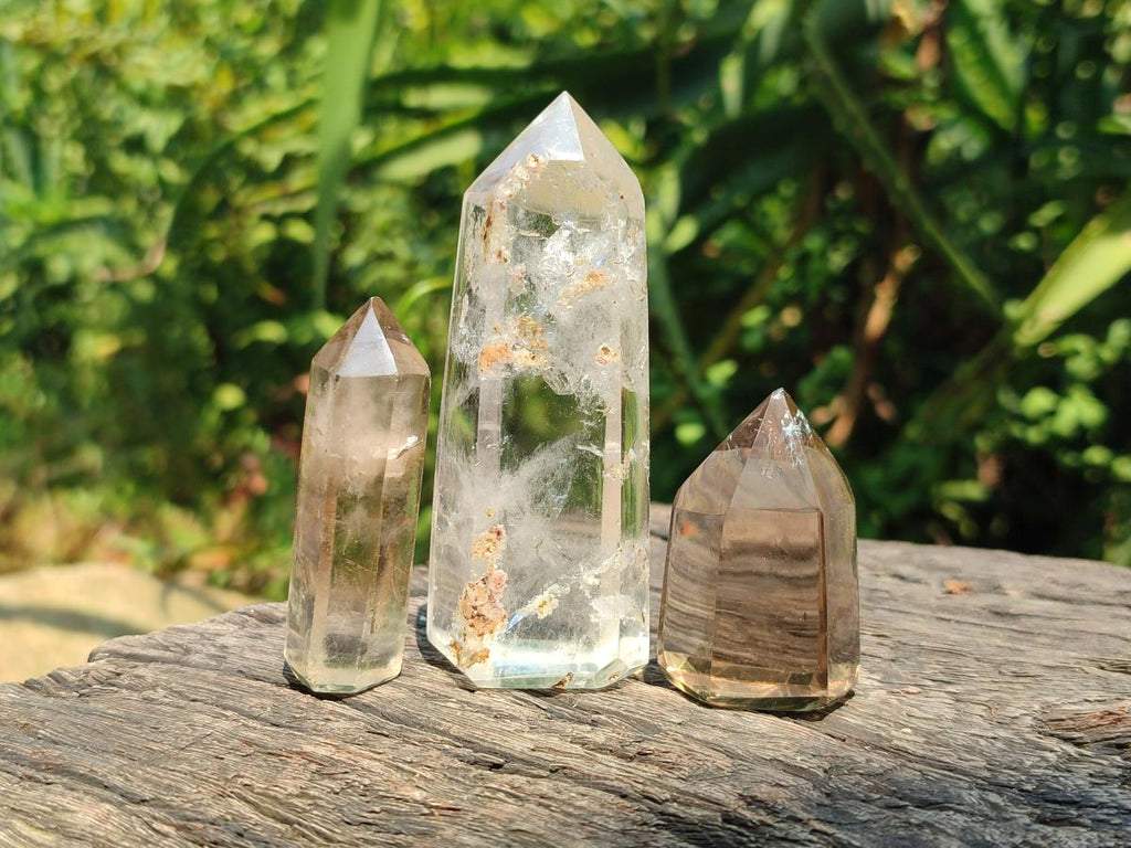 Polished Mixed Quartz Crystal Points x 13 From Madagascar