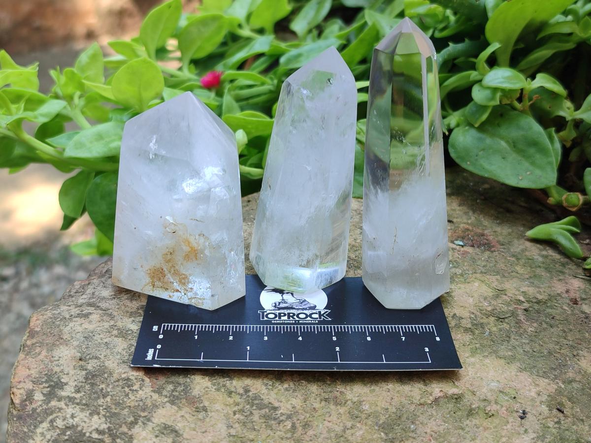 Polished Mixed Quartz Crystal Points x 13 From Madagascar