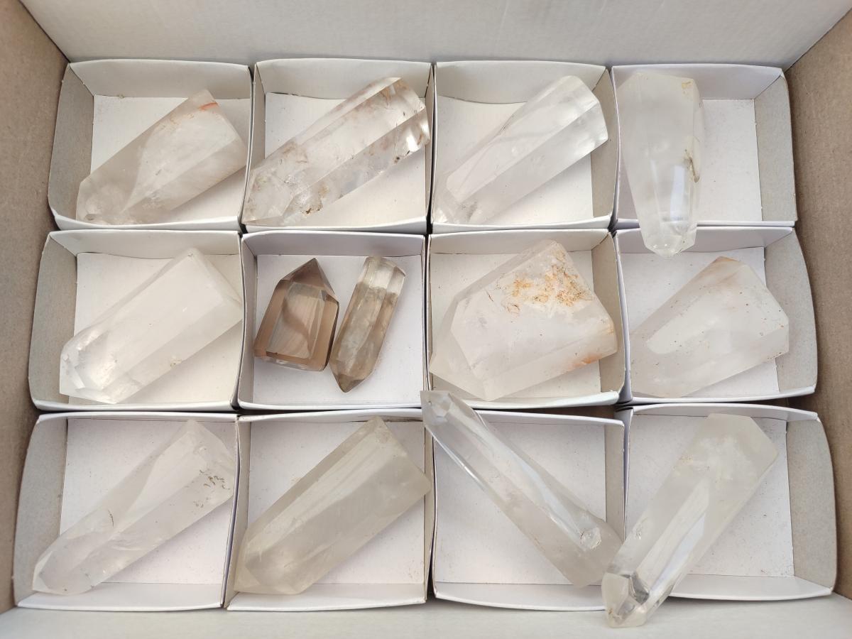Polished Mixed Quartz Crystal Points x 13 From Madagascar
