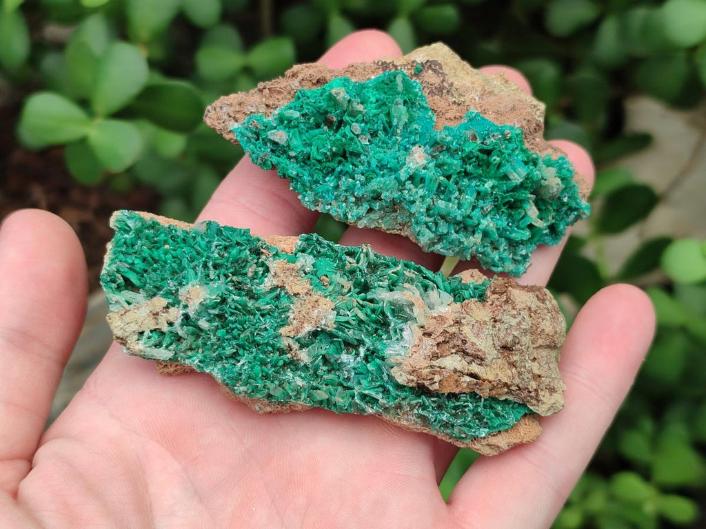 Natural Rare Bladed Barite with Malachite Specimens x 6 From Shinkolobwe Mine, Congo