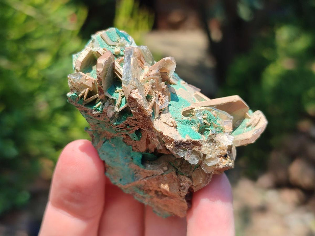 Natural Rare Bladed Barite with Malachite Specimens x 6 From Shinkolobwe Mine, Congo