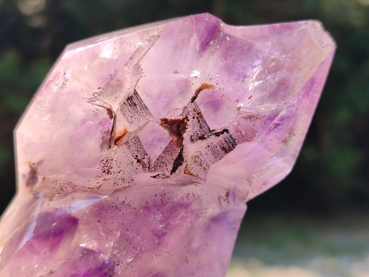 Polished Window Amethyst Crystals x 2 From Akansobe, Madagascar