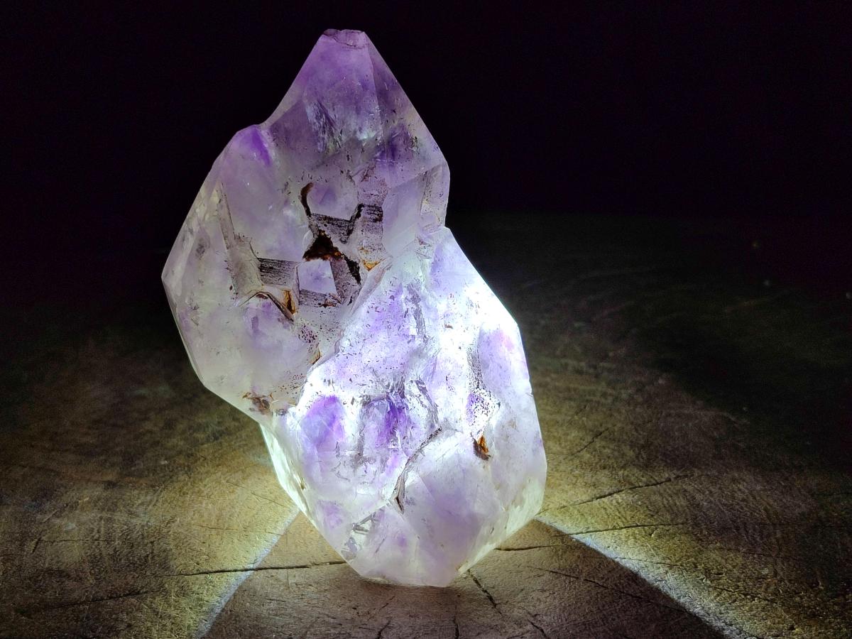 Polished Window Amethyst Crystals x 2 From Akansobe, Madagascar