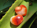 Polished Carnelian Agate Gemstone Hearts x 20 From Madagascar