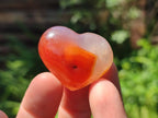 Polished Carnelian Agate Gemstone Hearts x 20 From Madagascar
