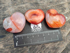 Polished Carnelian Agate Gemstone Hearts x 20 From Madagascar