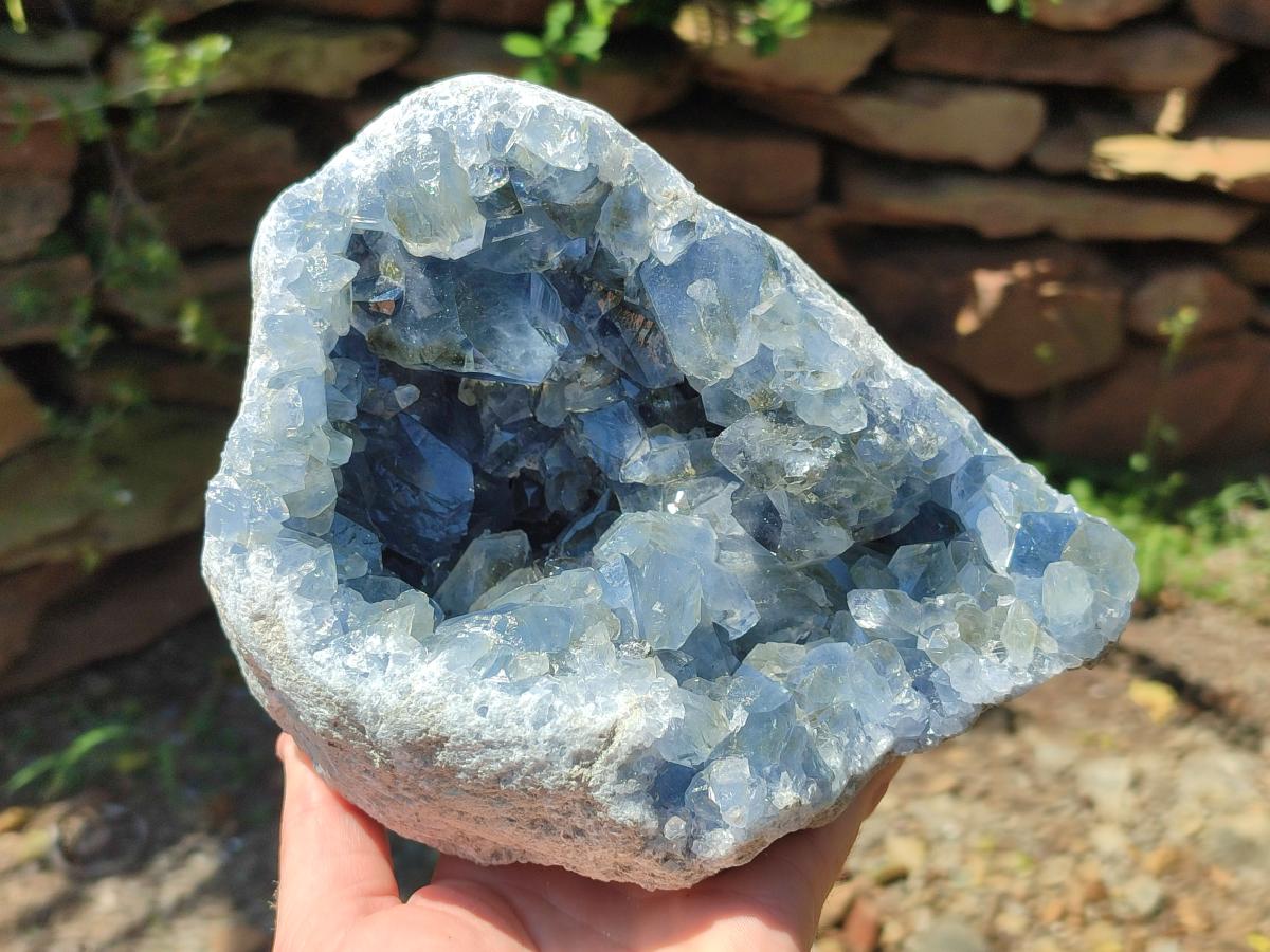 Natural Large Blue Celestite Geode Specimen x 1 From Sakoany, Madagascar