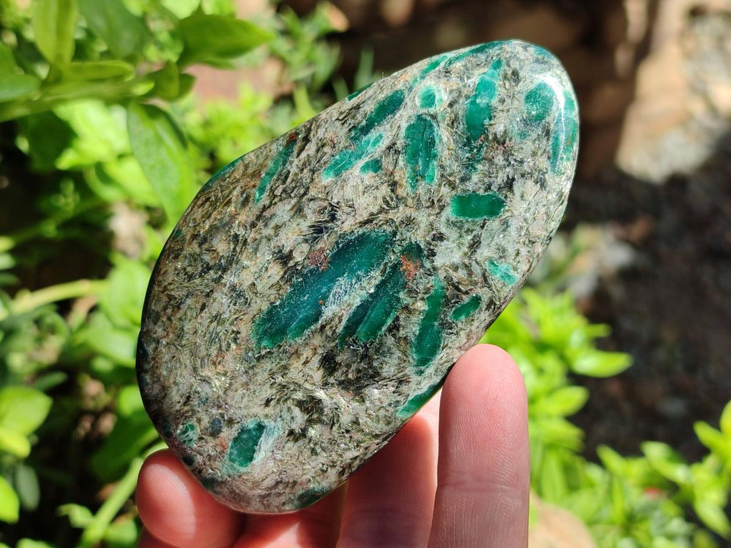 Polished Emerald Mica 'Mutokolite' Standing and Free Forms  x 6 From Mutoko, Zimbabwe