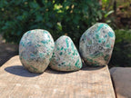 Polished Emerald Mica 'Mutokolite' Standing and Free Forms  x 6 From Mutoko, Zimbabwe