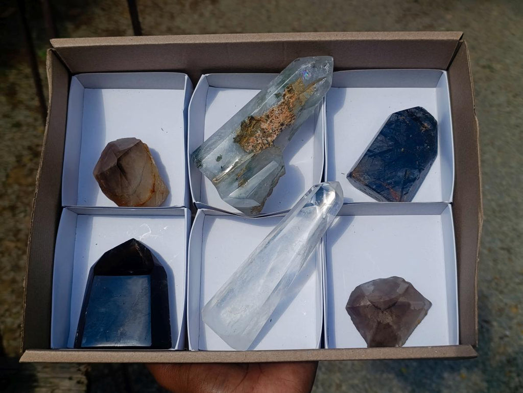 Polished Mixed Multi Mineral Specimens x 6 From Madagascar