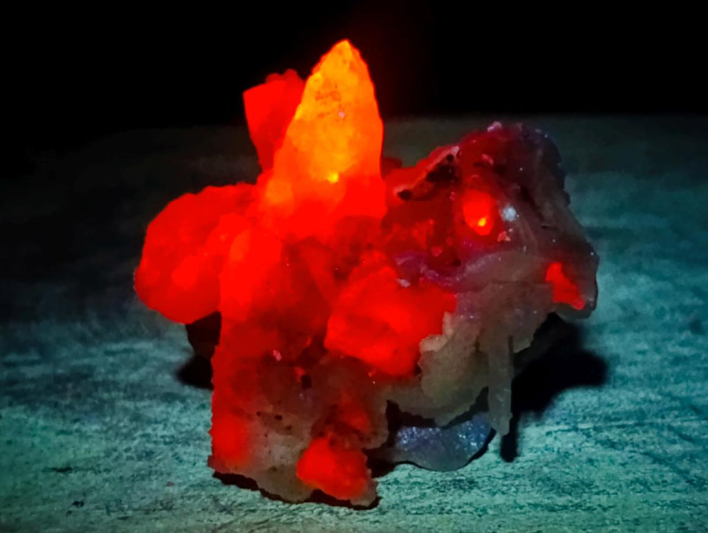 Natural Drusy Quartz Coated Spearhead Calcite Crystals x 24 From Albert's Mountain, Lesotho