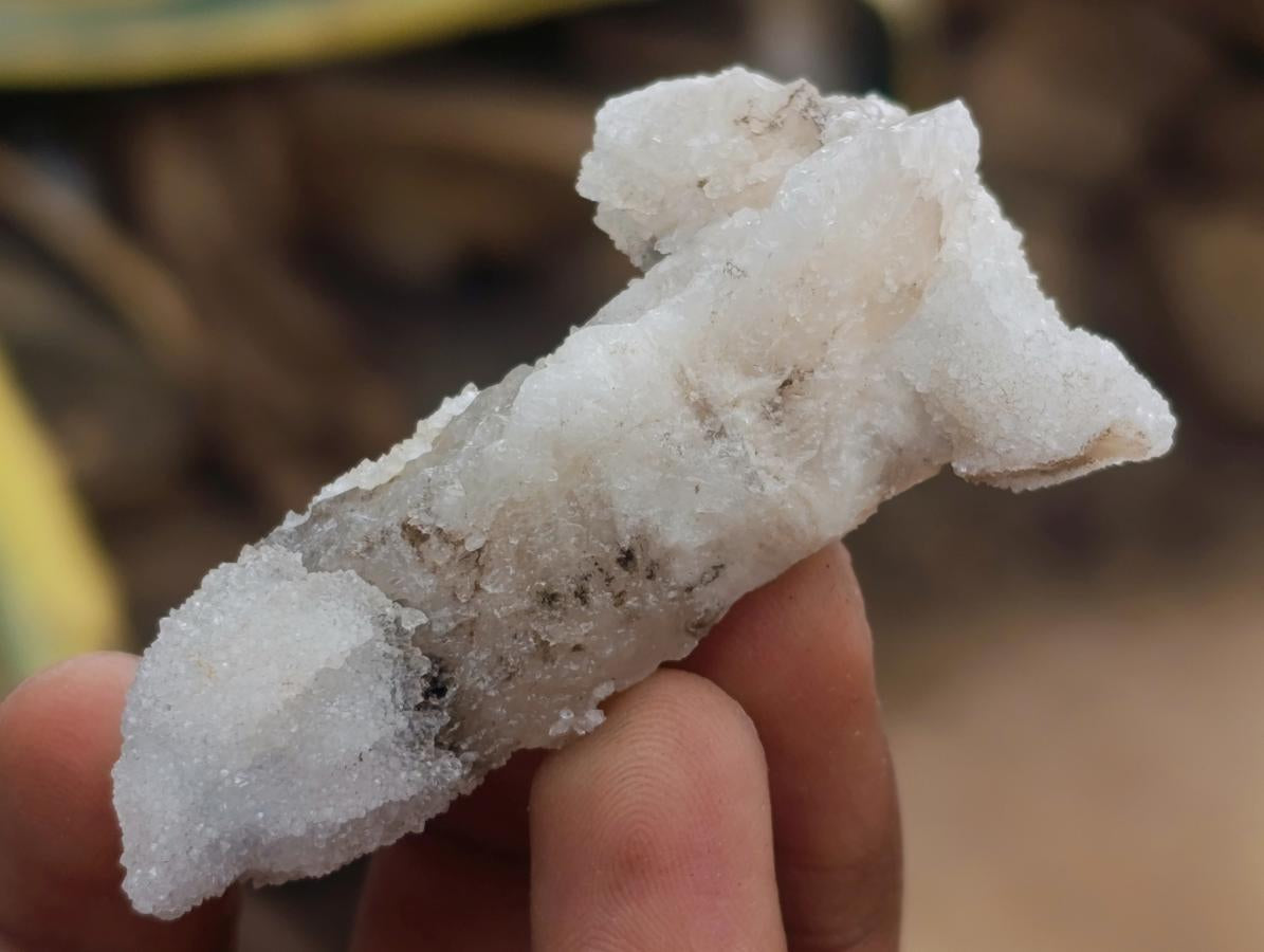 Natural Drusy Quartz Coated Spearhead Calcite Crystals x 24 From Albert's Mountain, Lesotho