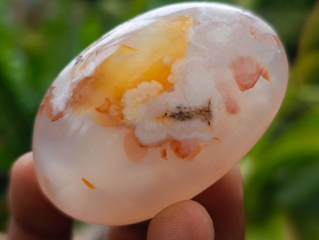 Polished Flower Agate Palm Stones x 20 From Antsahalova, Madagascar