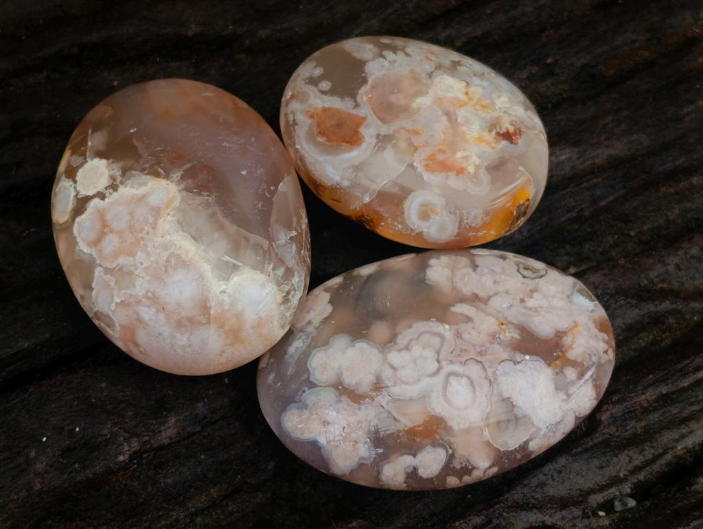 Polished Flower Agate Palm Stones x 20 From Antsahalova, Madagascar