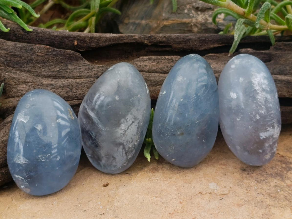 Polished Blue Celestite Free Form Crystals x 20 From Sakoany, Madagascar