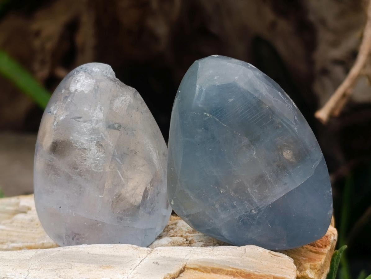 Polished Blue Celestite Free Form Crystals x 20 From Sakoany, Madagascar