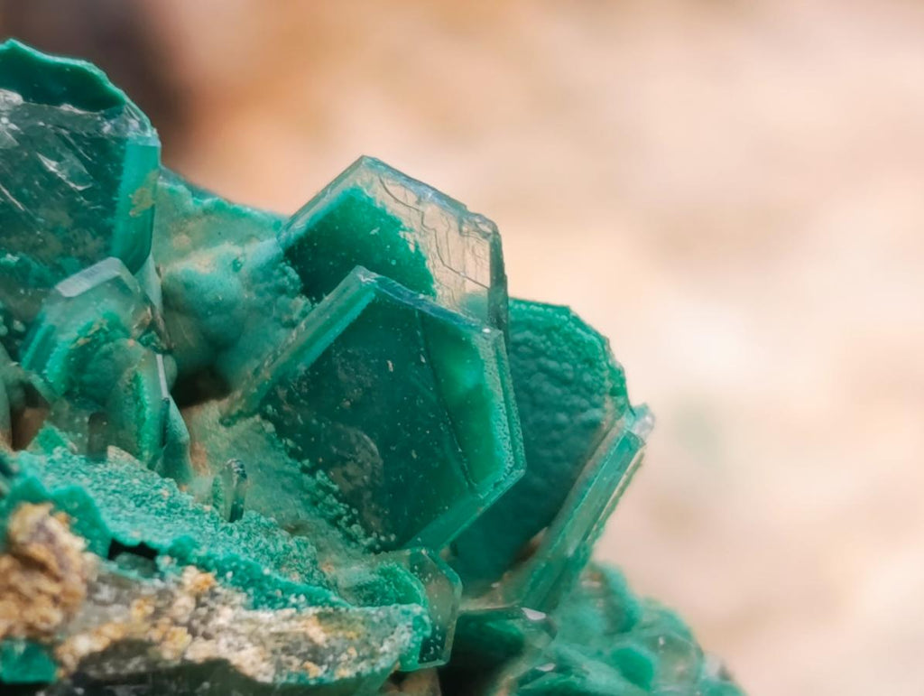 Natural Rare Bladed Barite and Malachite Specimens x 6 From Congo