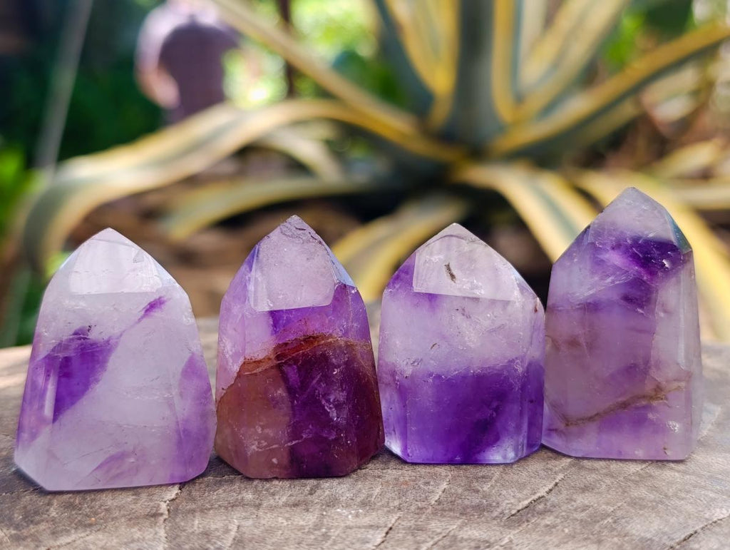 Polished Window Amethyst Crystals One with Enhydro x 20 From Akansobe, Madagascar