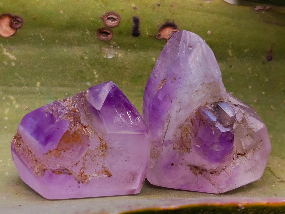 Polished Window Amethyst Crystals One with Enhydro x 20 From Akansobe, Madagascar