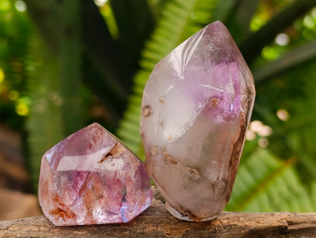 Polished Window Amethyst Crystals One with Enhydro x 20 From Akansobe, Madagascar