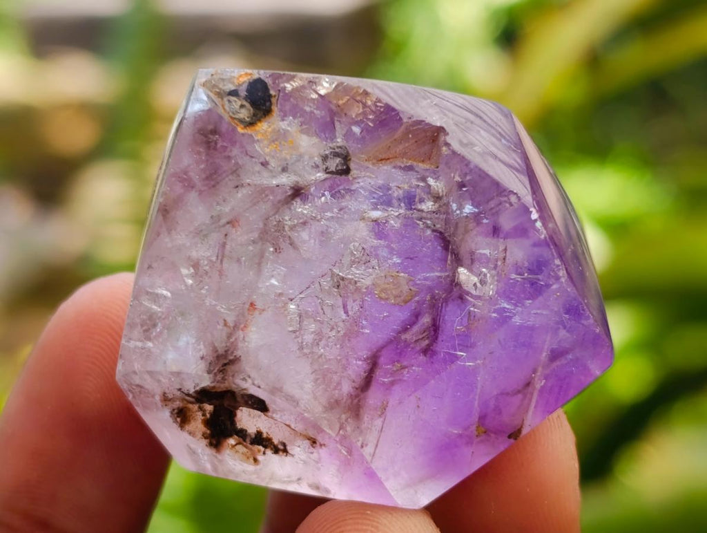 Polished Window Amethyst Crystals One with Enhydro x 20 From Akansobe, Madagascar