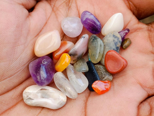 Polished Mixed Tumbled Stone Tubs x 5 From Southern Africa