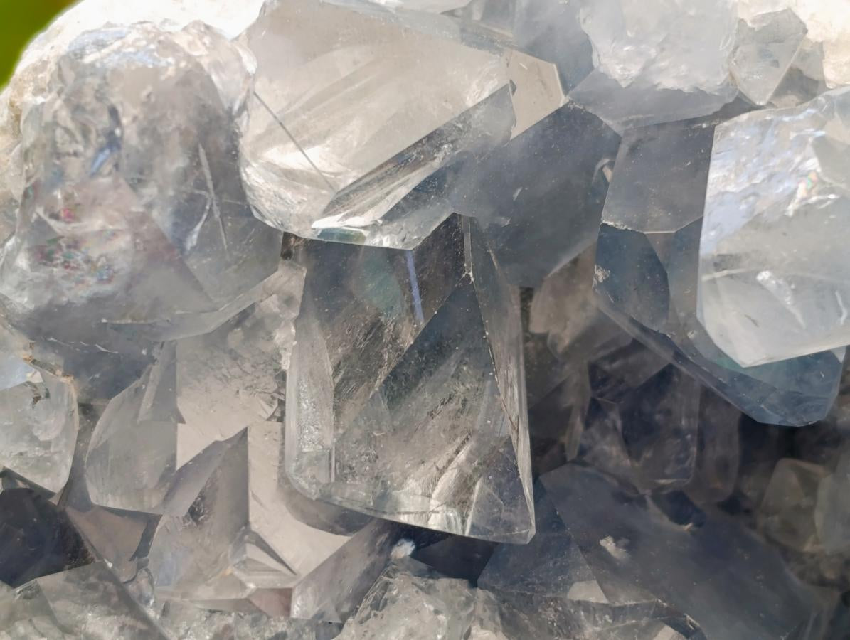 Natural Blue Celestite Crystal Cluster Specimens x 2 From Sakoany, Madagascar