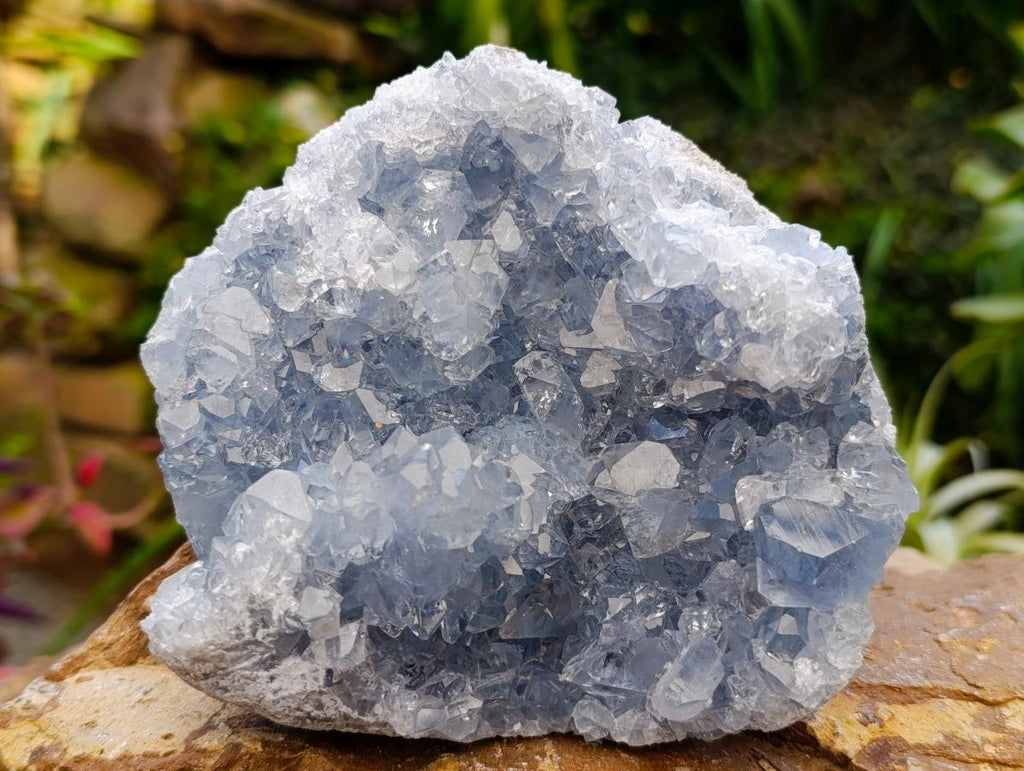 Natural Blue Celestite Crystal Cluster Specimens x 2 From Sakoany, Madagascar