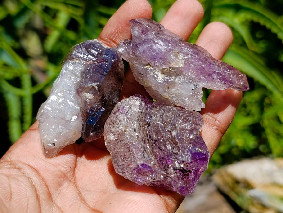 Natural Window Amethyst Crystals x 20 From Chiredzi, Zimbabwe