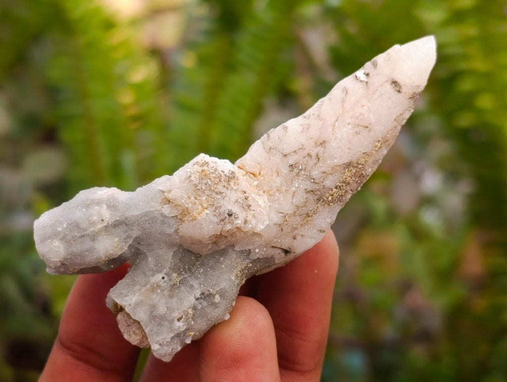Natural Drusy Quartz Coated Spearhead Calcite Crystals x 35 From Albert's Mountain, Lesotho