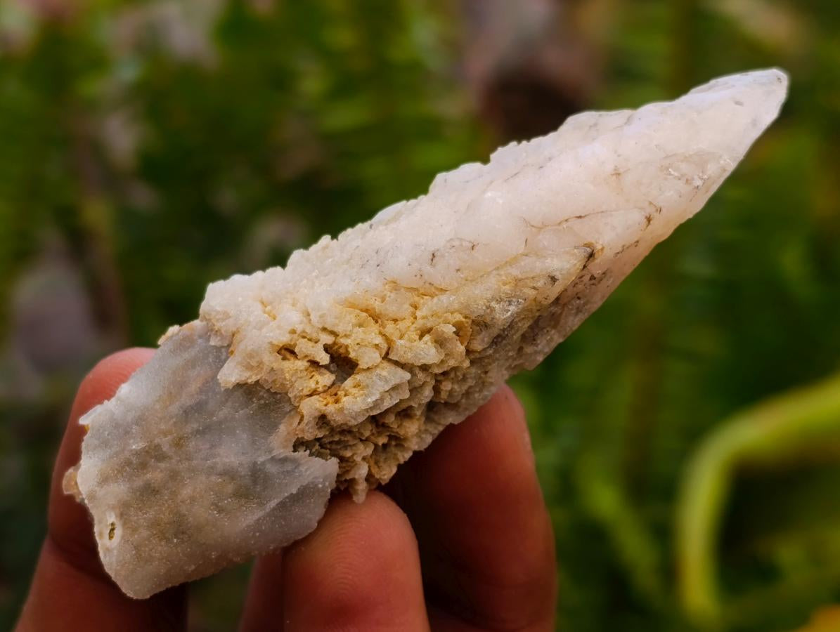 Natural Drusy Quartz Coated Spearhead Calcite Crystals x 35 From Albert's Mountain, Lesotho