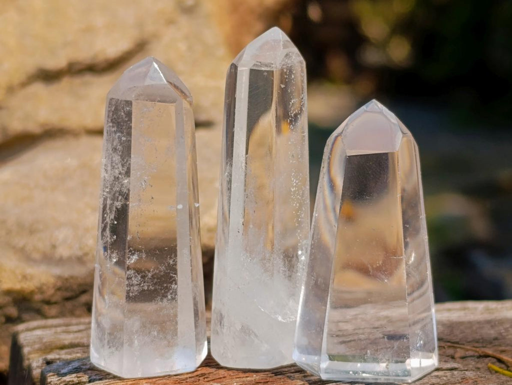 Polished Clear Optic Quartz Jewellery Crystals x 35 From Madagascar - Toprock Gemstones and Minerals 