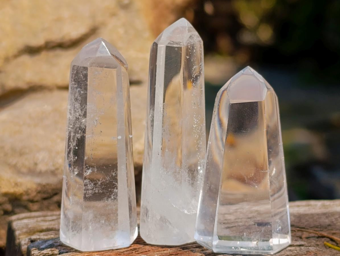 Polished Clear Optic Quartz Jewellery Crystals x 35 From Madagascar - Toprock Gemstones and Minerals 