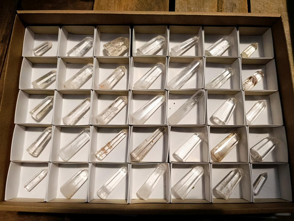 Polished Clear Optic Quartz Jewellery Crystals x 35 From Madagascar - Toprock Gemstones and Minerals 