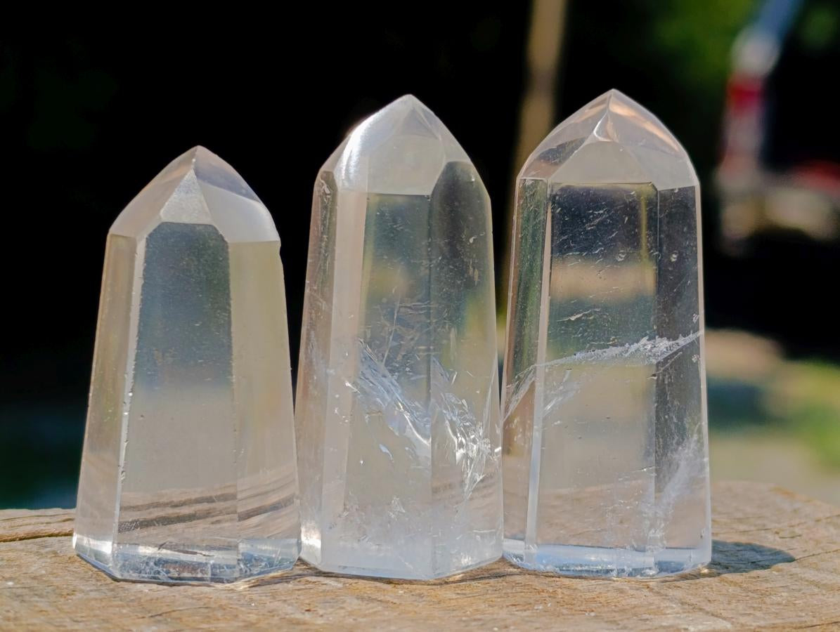 Polished Clear Optic Quartz Jewellery Crystals x 35 From Madagascar - Toprock Gemstones and Minerals 