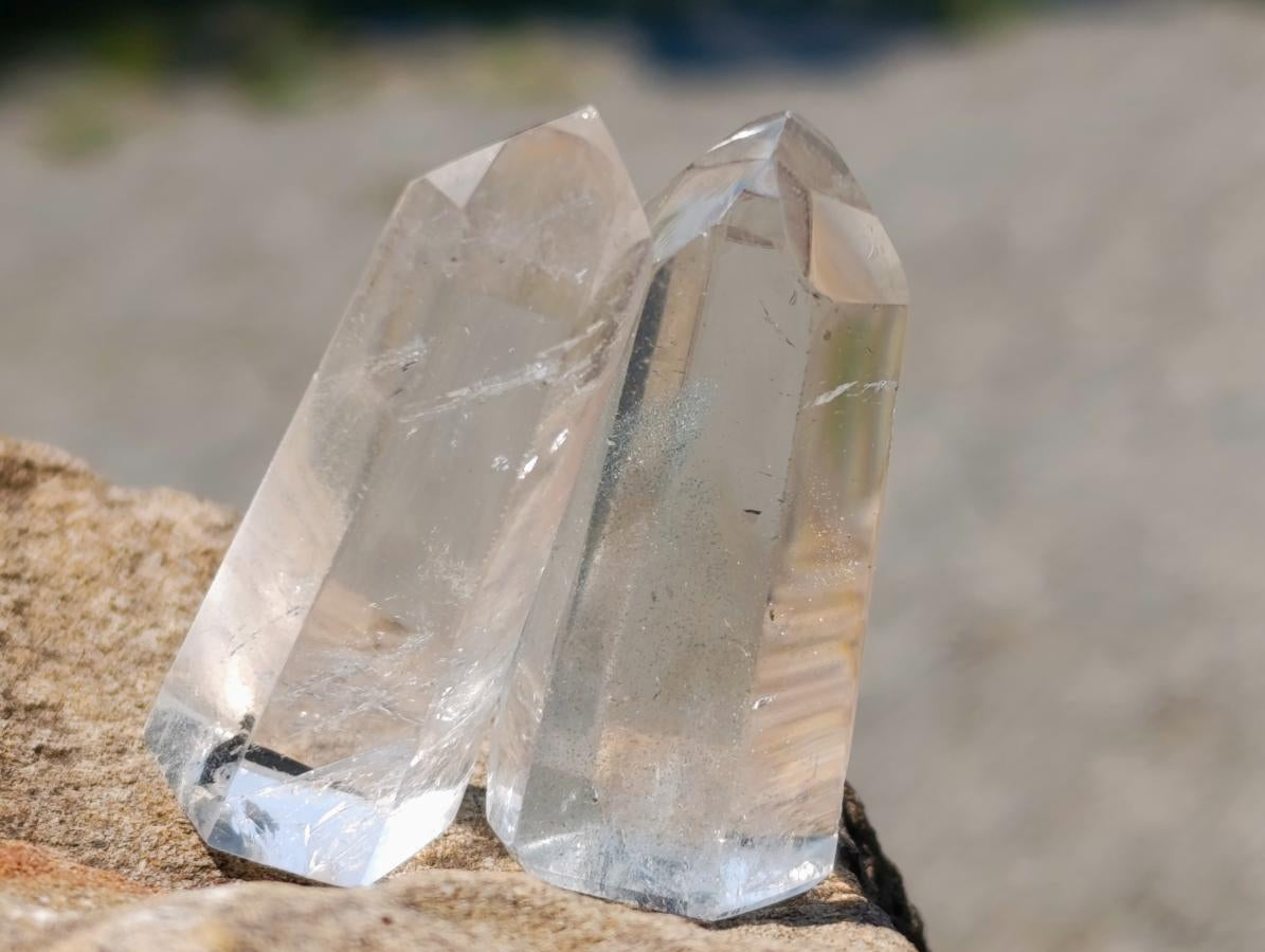 Polished Clear Optic Quartz Jewellery Crystals x 35 From Madagascar - Toprock Gemstones and Minerals 