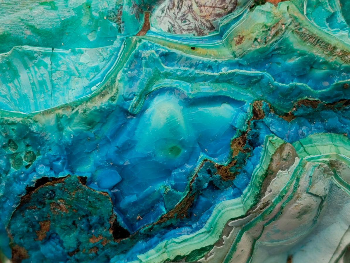 Natural Chrysocolla and Yellow Opal Specimens x 2 From Southern Africa