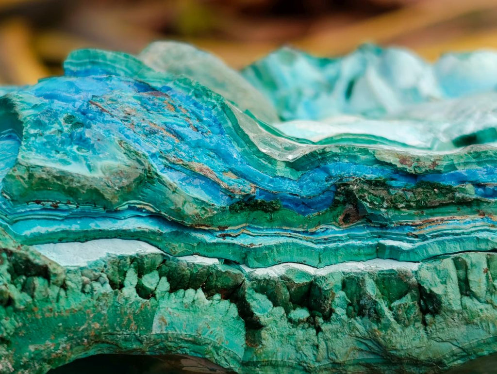 Natural Chrysocolla and Yellow Opal Specimens x 2 From Southern Africa