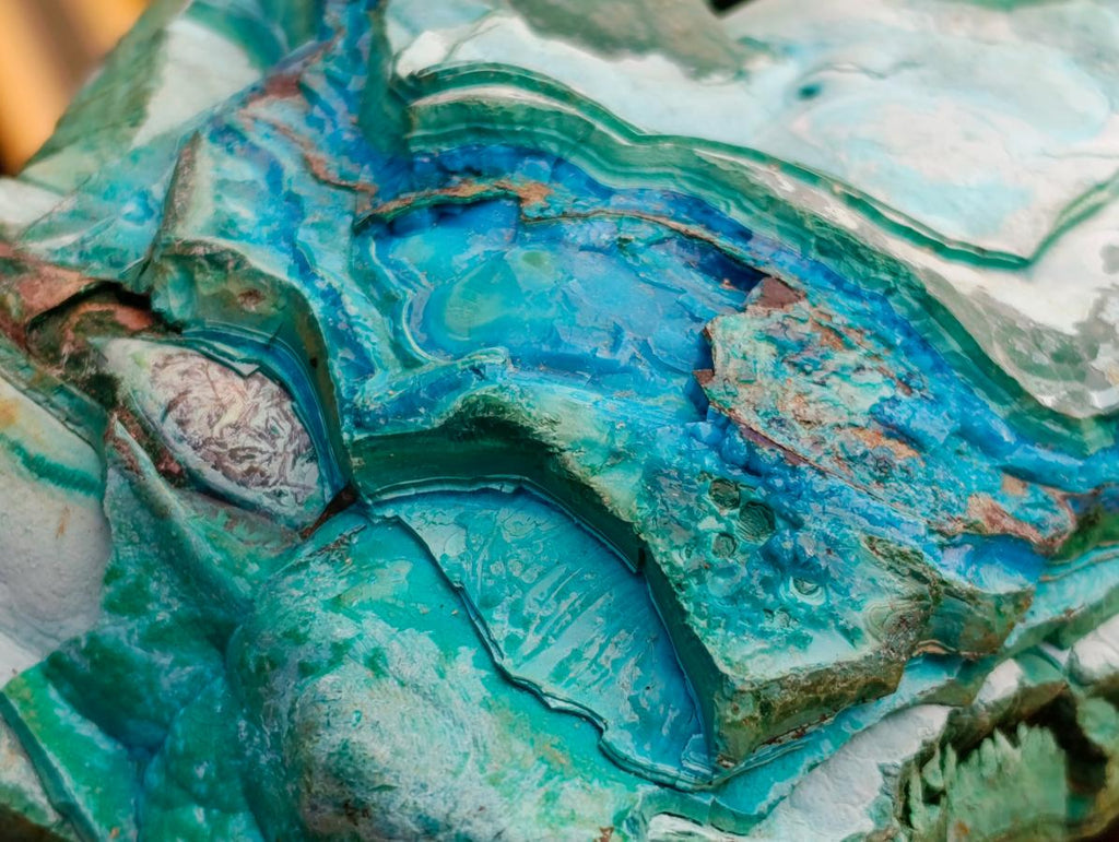 Natural Chrysocolla and Yellow Opal Specimens x 2 From Southern Africa