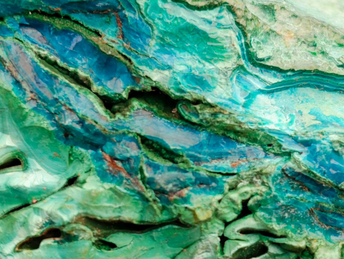 Natural Chrysocolla and Yellow Opal Specimens x 2 From Southern Africa