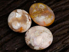 Polished Flower Agate Palm Stones x 20 From Antsahalova, Madagascar