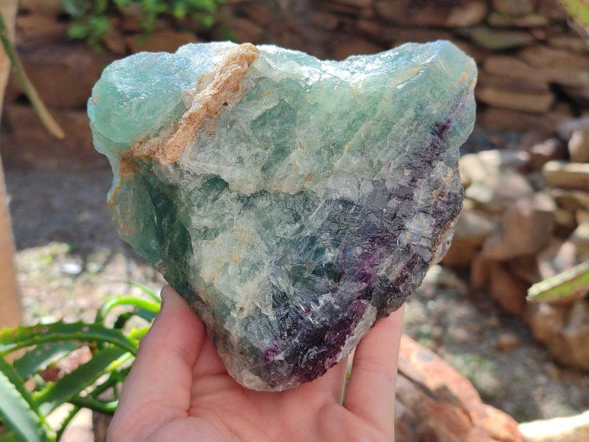 Natural Watermelon Fluorite Cobbed Specimens x 3 From Uis, Namibia