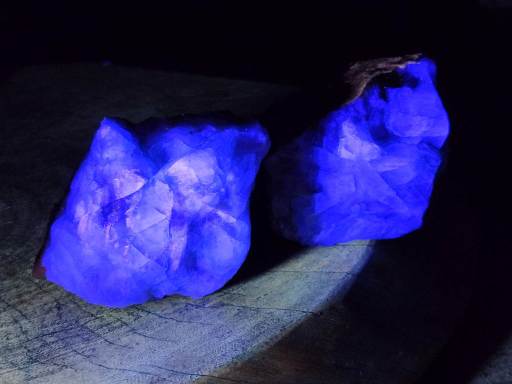 Natural Watermelon Fluorite Cobbed Specimens x 3 From Uis, Namibia