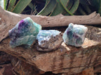 Natural Watermelon Fluorite Cobbed Specimens x 3 From Uis, Namibia
