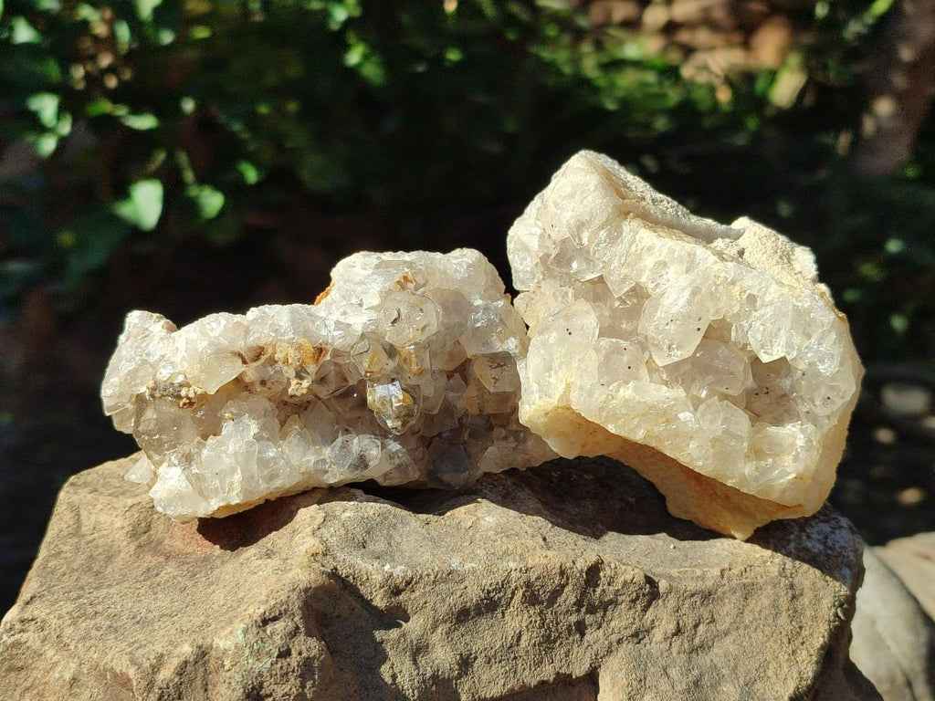 Natural Limonite Quartz Clusters with Goethite Inclusions x 12 From Solwezi, Zambia