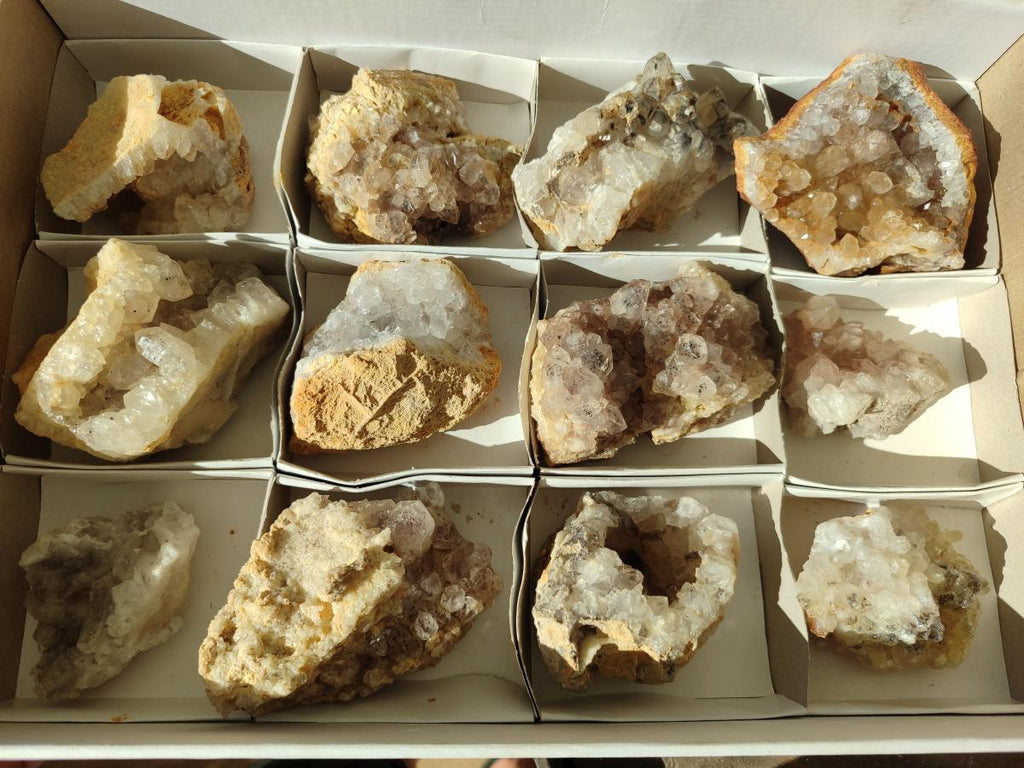 Natural Limonite Quartz Clusters with Goethite Inclusions x 12 From Solwezi, Zambia